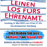 Leinen los für’s Ehrenamt – Sonntag, 08. Mai 2022, von 11-17 Uhr. Bürger helfen Bürgern e.V. Hamburg finden Sie in Halle 1 an Stand 109.