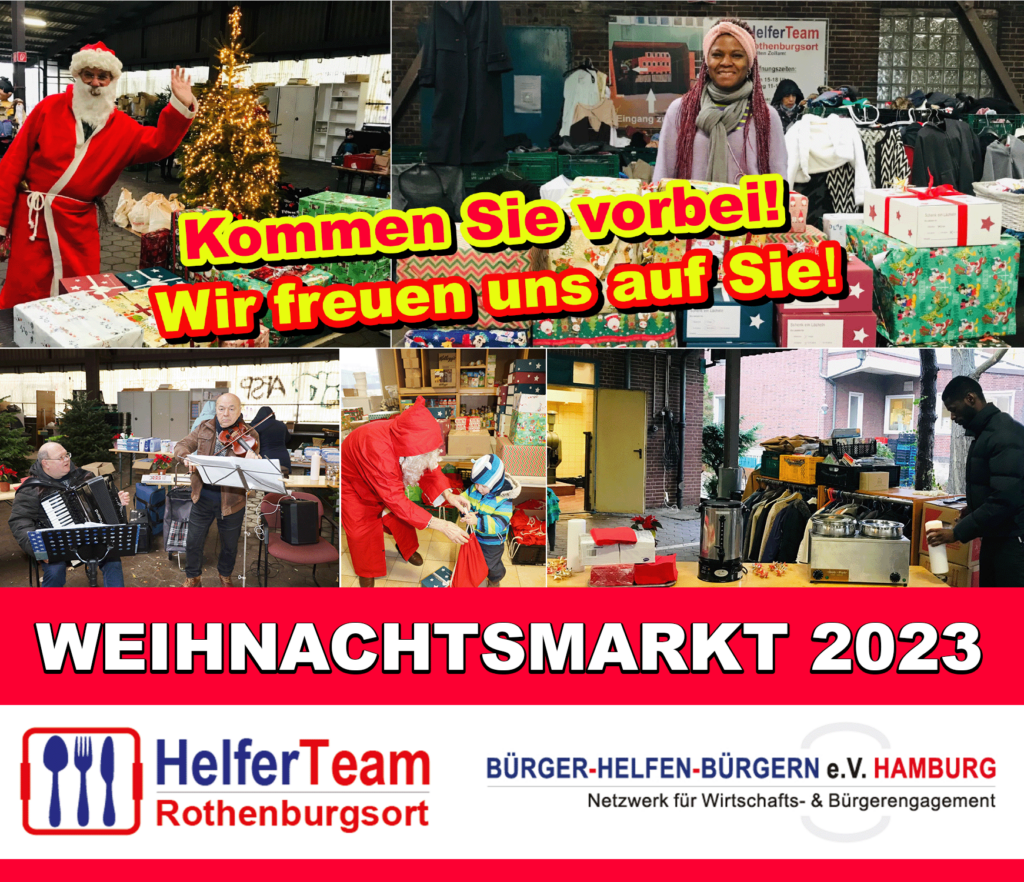 Weihnachtsmarkt 2023 beim HelferTeamRothenburgsort von Bürger helfen Bürgern e.V. Hamburg