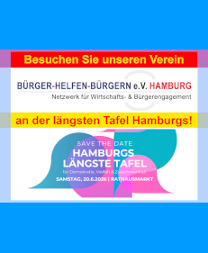 Besucher Sie Bürger helfen Bürgern e.V. Hamburg an der längsten Tafel Hamburgs!